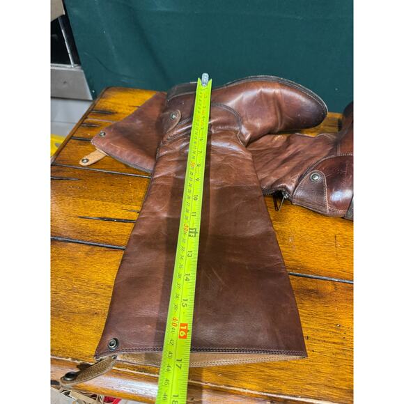 FRYE BACK ZIP BROWN DISTRESSED LEATHER RIDING boot size 10B - Picture 8 of 10